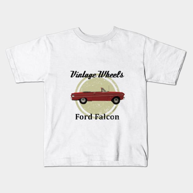 Vintage Wheels - Ford Falcon Kids T-Shirt by DaJellah